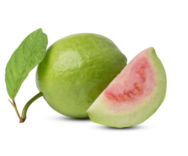 Fresh guava with leaf isolated